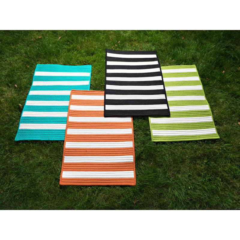 Colonial Mills Stripe It 8' Square Rug   Black/White