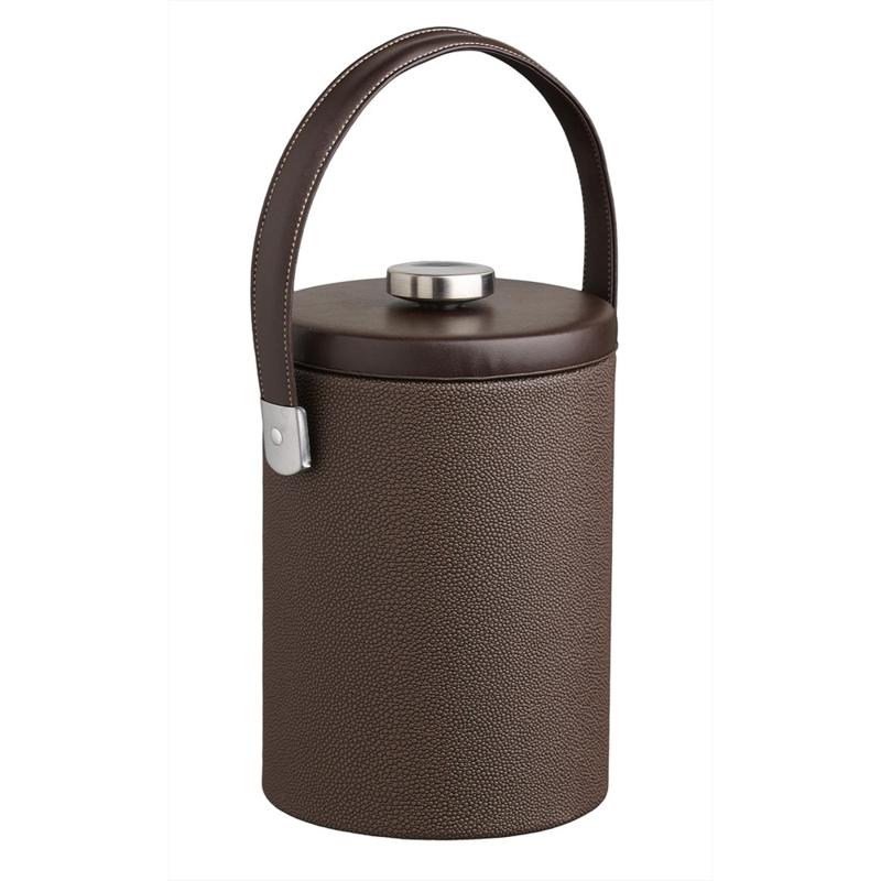 Cosmopolitan 2-Quart Ice Bucket with Faux Leather Lid