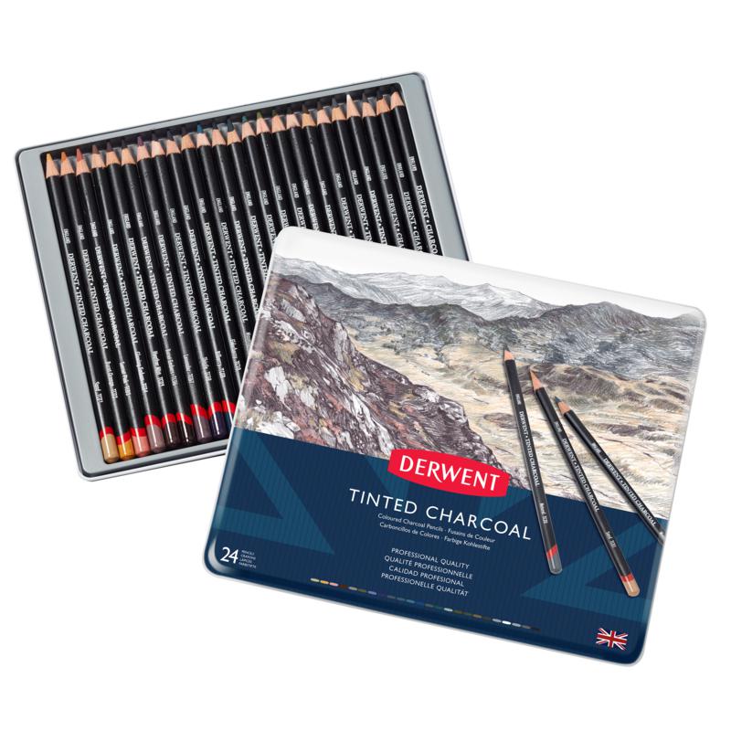 Derwent 24-count Tinted Charcoal Pencils