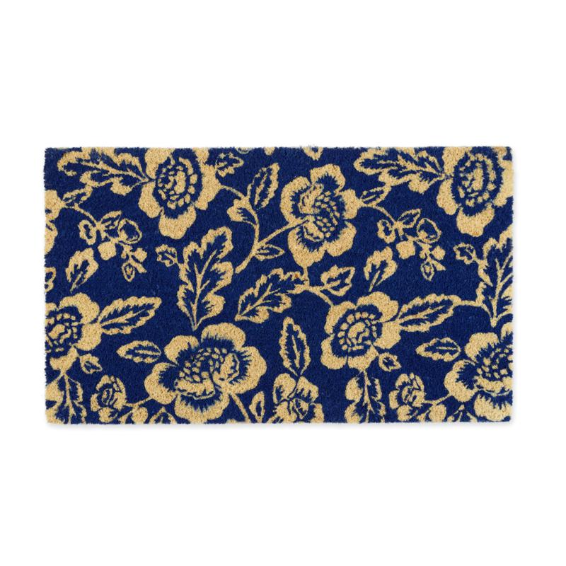 Design Imports Blue Peonies Doormat
