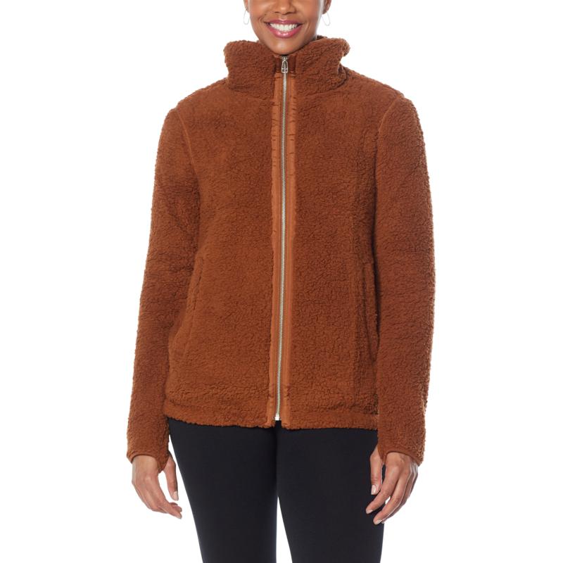 sherpa zip front jacket