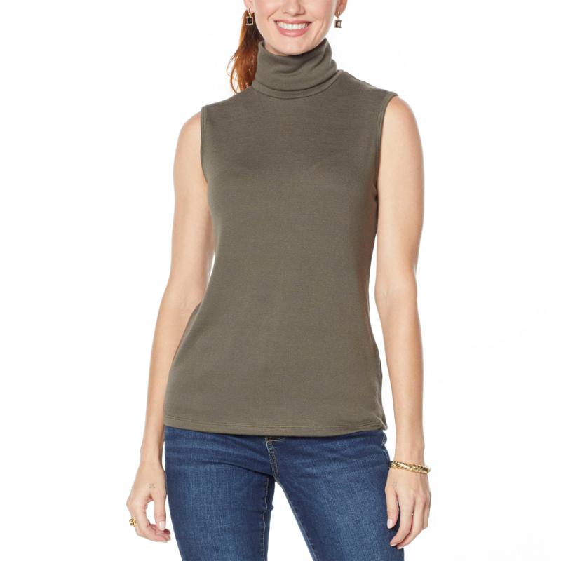 womens mock neck sleeveless tops