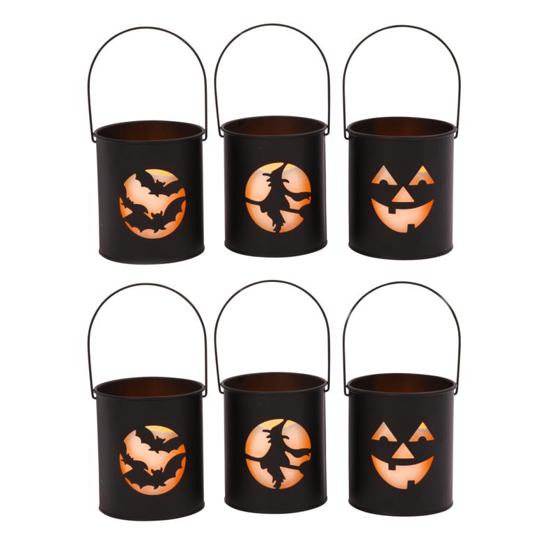 Gerson Company Battery-Operated Lit Halloween Cutout Luminaries 6-pack