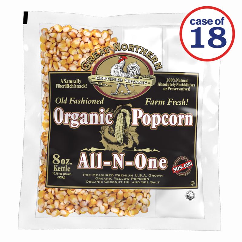 Great Northern 8 Oz Organic Popcorn Packs All In One Kernel 18 Pack Hsn