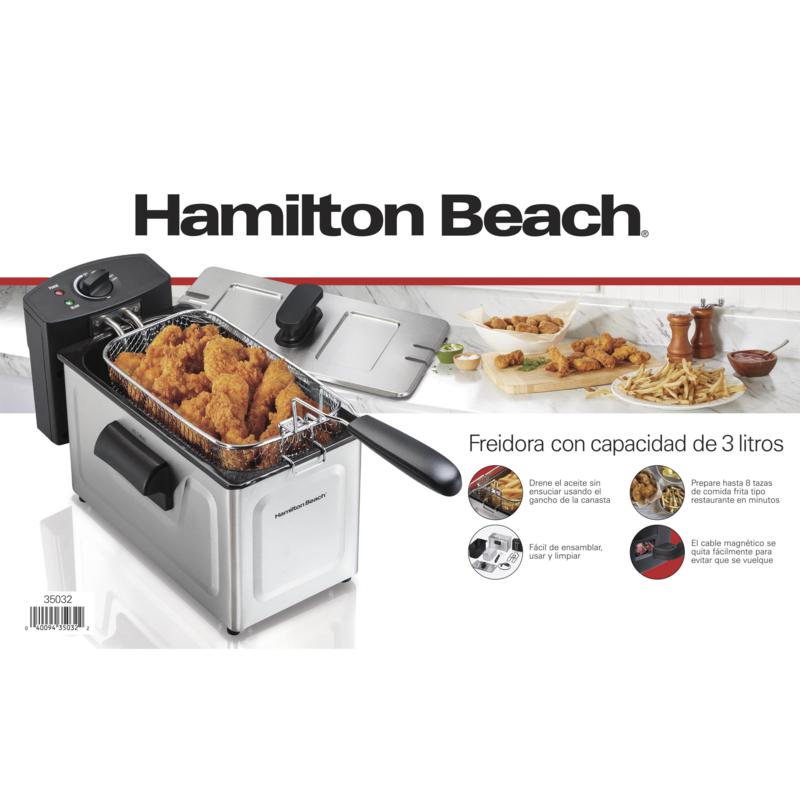 Silver Professional Style Design Hamilton Beach 12-Cup Oil Capacity Deep Fryer Silver Professional Style Design Hamilton Beach 12-Cup Oil Capacity Deep Fryer