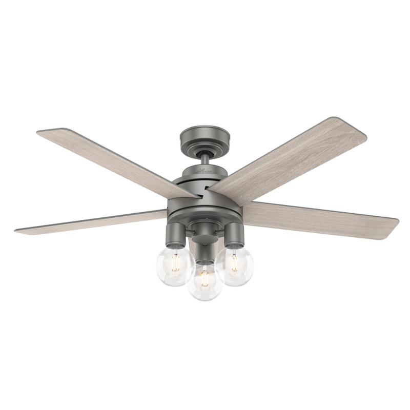 Hunter 52 Hardwick Matte Silver Ceiling Fan W Led Light Kit Remote 9705405 Hsn Hunter 52 Hardwick Matte Silver, Modern Silver Ceiling Fans