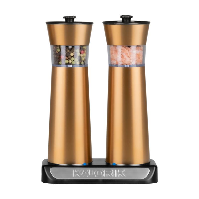 Kalorik Rechargeable Gravity Salt and Pepper Grinder Set