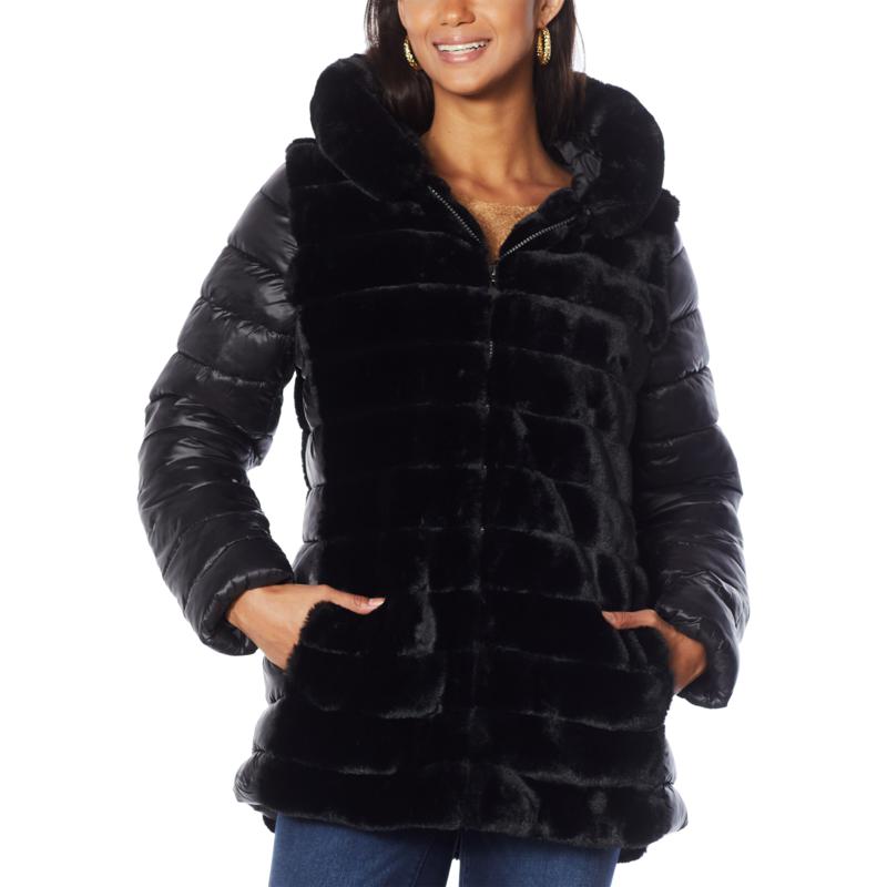 faux fur bubble jacket