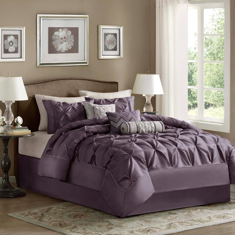 Madison Park Laurel Comforter Set Queen Plum