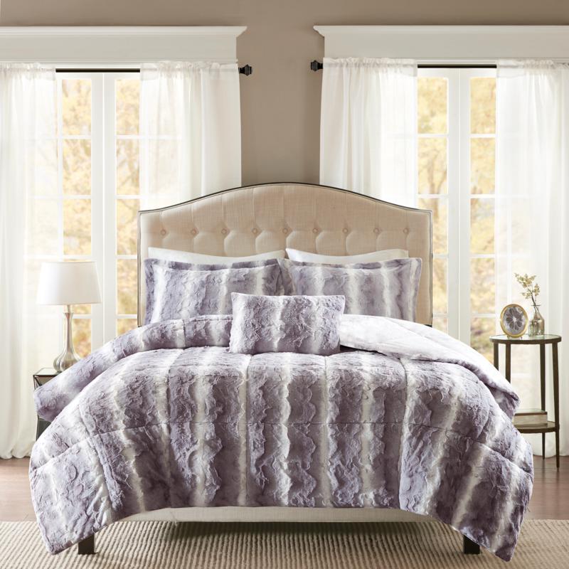 Madison Park Zuri Faux Fur Comforter Set Gray 10080668 HSN   Madison Park Zuri Faux Fur Comforter Set Gray Fq D 201610192356292~8227951w 