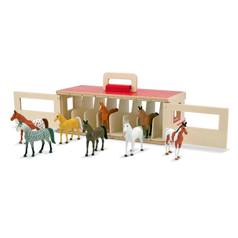 melissa & doug train and jump horse show playset