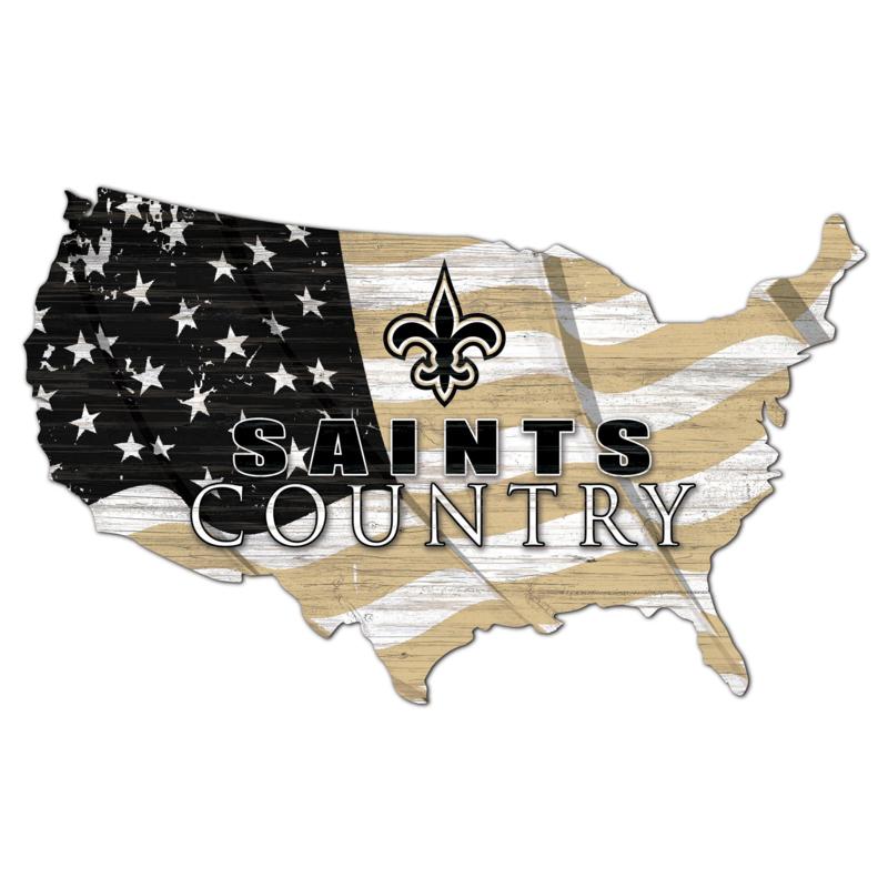 New Orleans Saints Usa Shape Flag Cutout Hsn