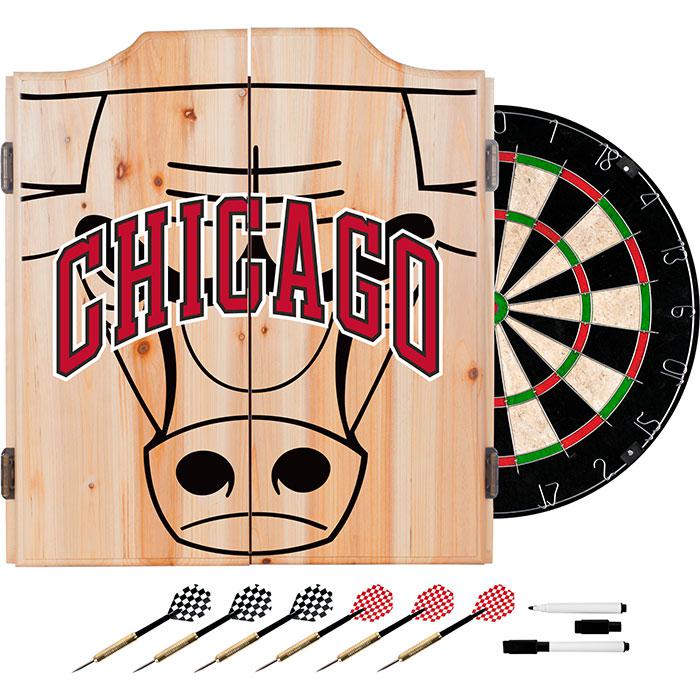 Officially Licensed NBA Dart Cabinet Set - Fade - Chicago Bulls