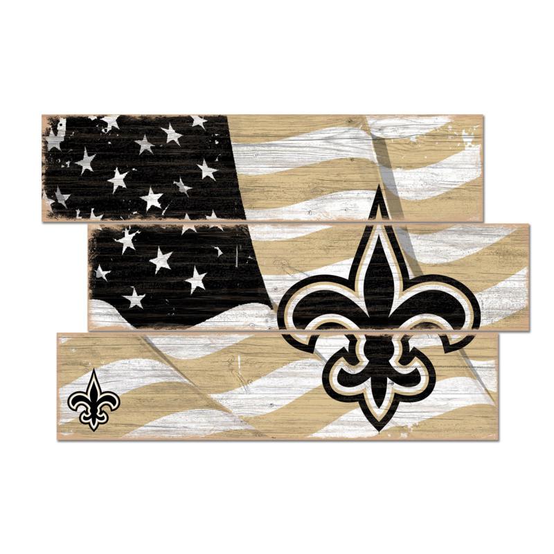 Officially Licensed Nfl Flag 3 Plank Wall Sign New Orleans Saints Hsn