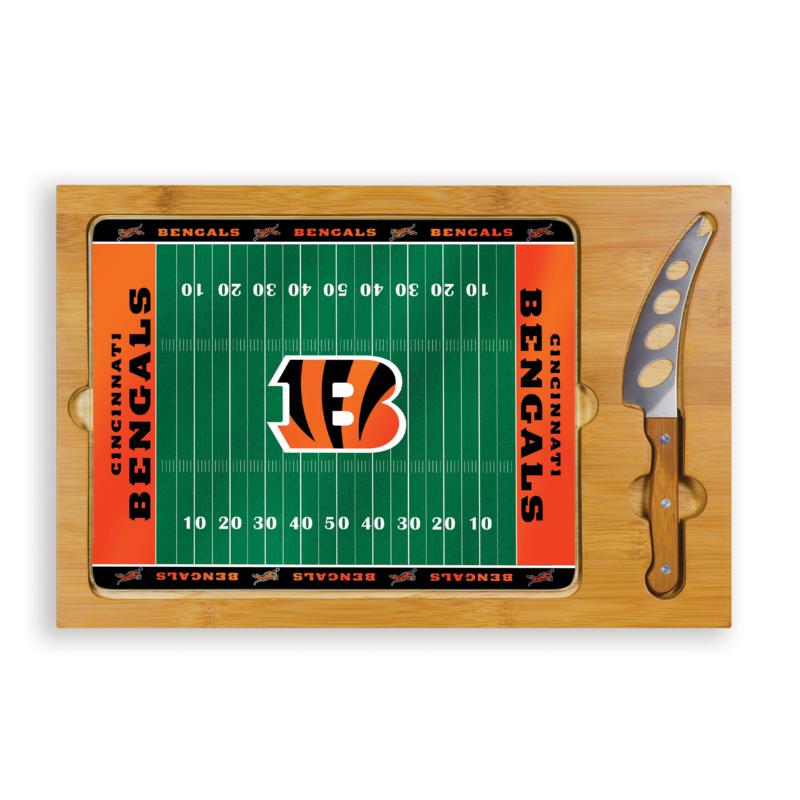 Picnic Time Icon Glass Top Cutting Board   Cincinnati Bengals   7392853