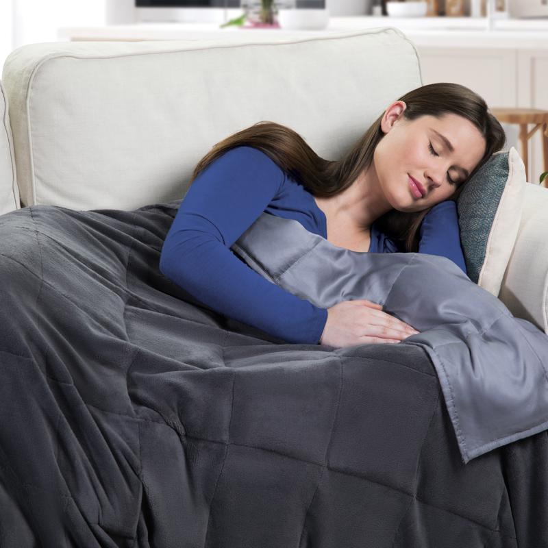 sharper image 12 lb weighted blanket