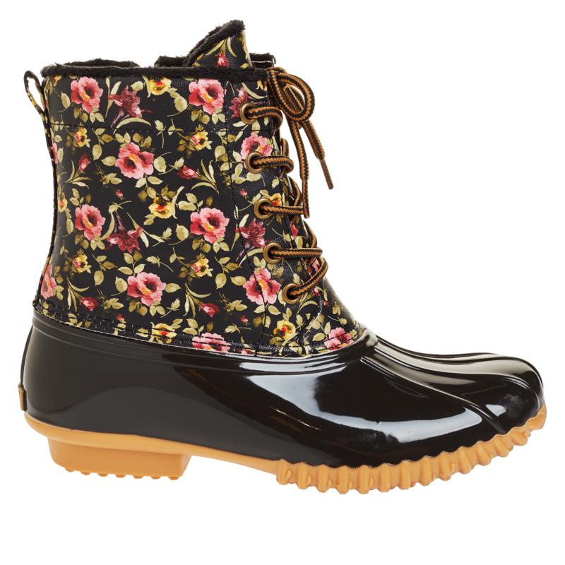 floral duck boots