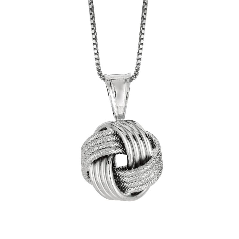 Sterling Silver Love Knot Pendant With Chain 9940228 Hsn - Sterling Silver Love Knot Pendant Necklace