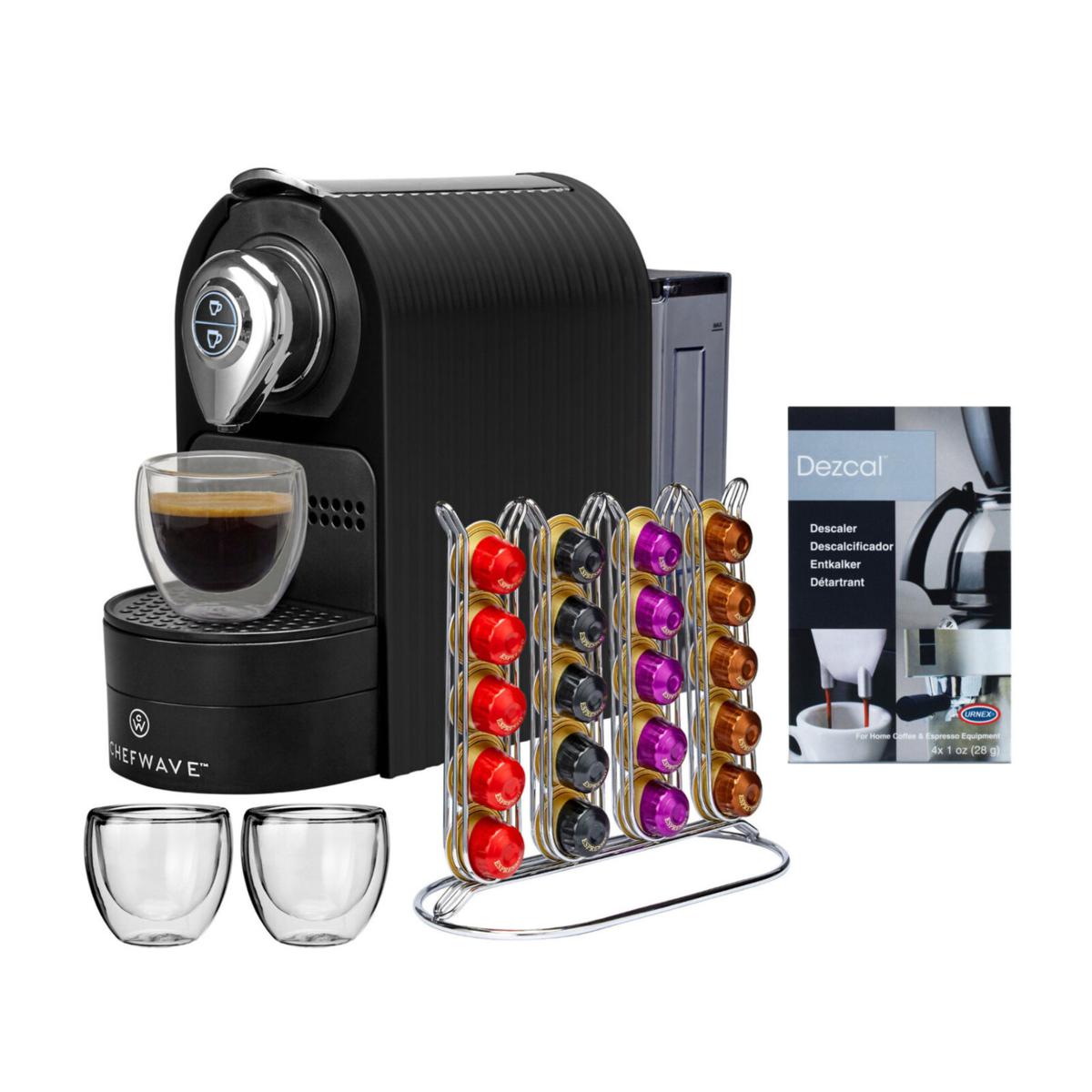 ChefWave Espresso Machine for Nespresso Compatible Capsules Set, Red