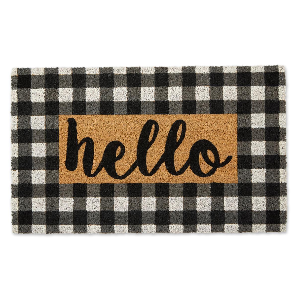 Design Imports Checkers Hello Doormat 20179863 HSN