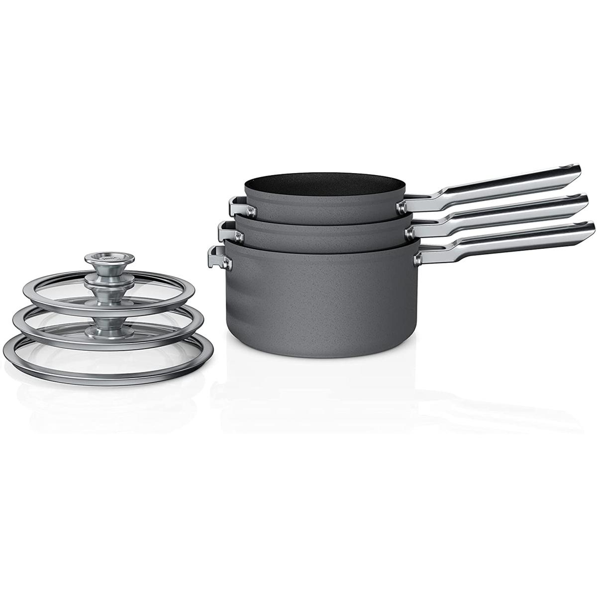 Ninja Foodi NeverStick Premium 6Piece Saucepan Set, Gray 20291501 HSN