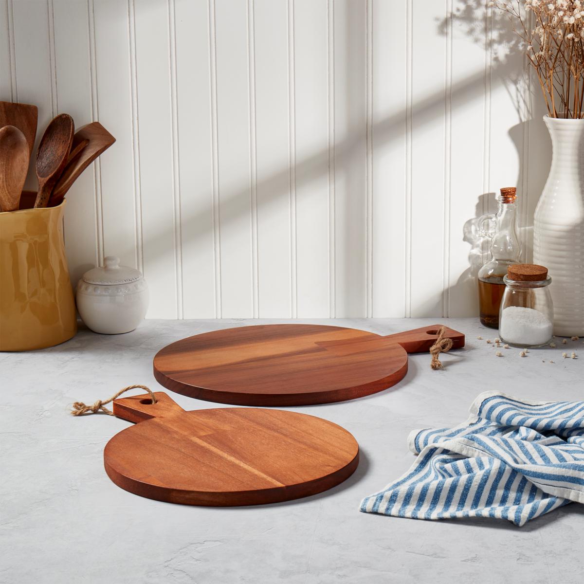 Denmark Acacia Wood 2pc Cutting Board Set 13" and 15.25" 20339946 HSN