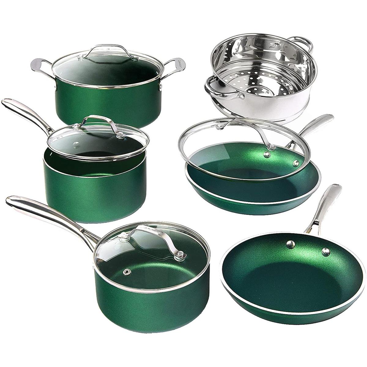 GraniteStone Emerald Nonstick Pots and Pans Cookware Set 10 Piece