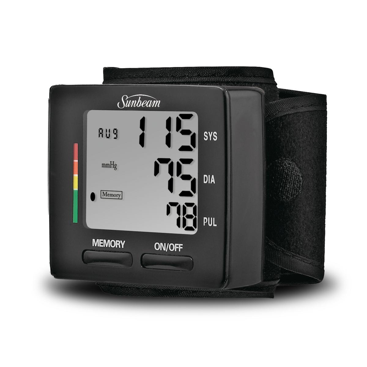 Sunbeam 16981 Wrist Blood Pressure Monitor with Batteries 20427580 HSN