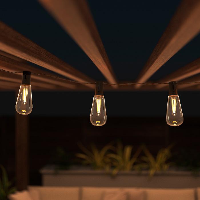 Nature Spring Outdoor Solar String Hanging Lights with Vintage Bulbs
