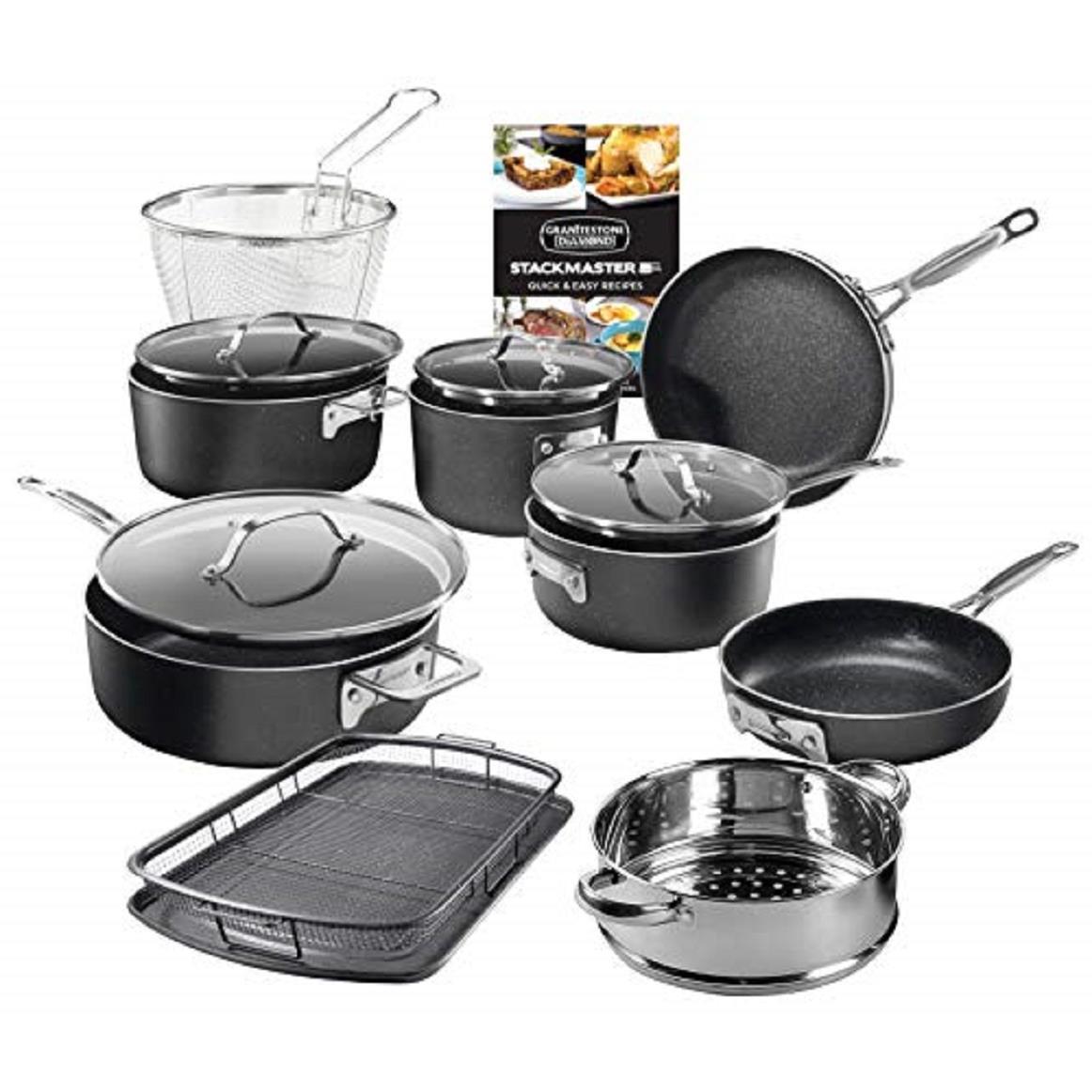 Granitestone 15Piece Nonstick Stackable Cookware Set 20533823 HSN