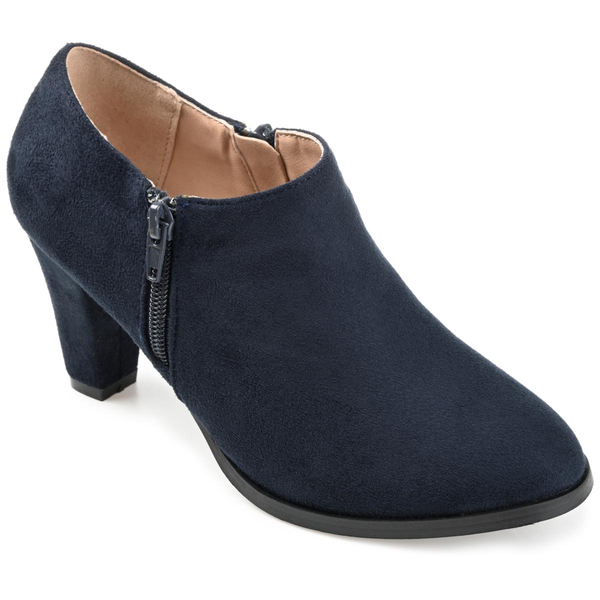 journee collection womens sanzi booties stacked heel