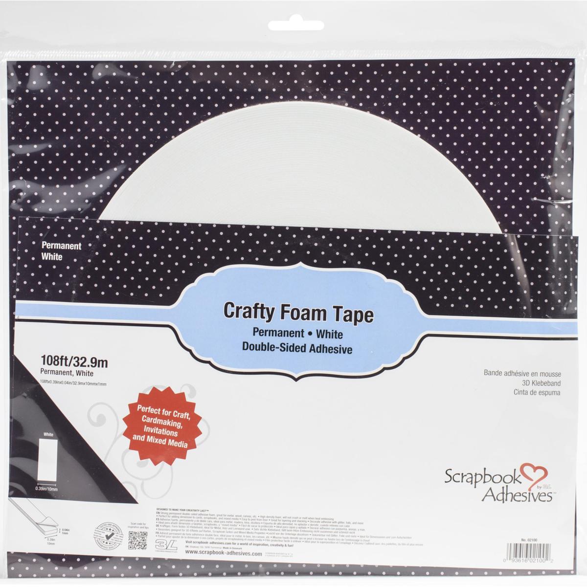 Scrapbook Adhesives Crafty Foam Tape Roll White, .5" x 108' 20565181 HSN