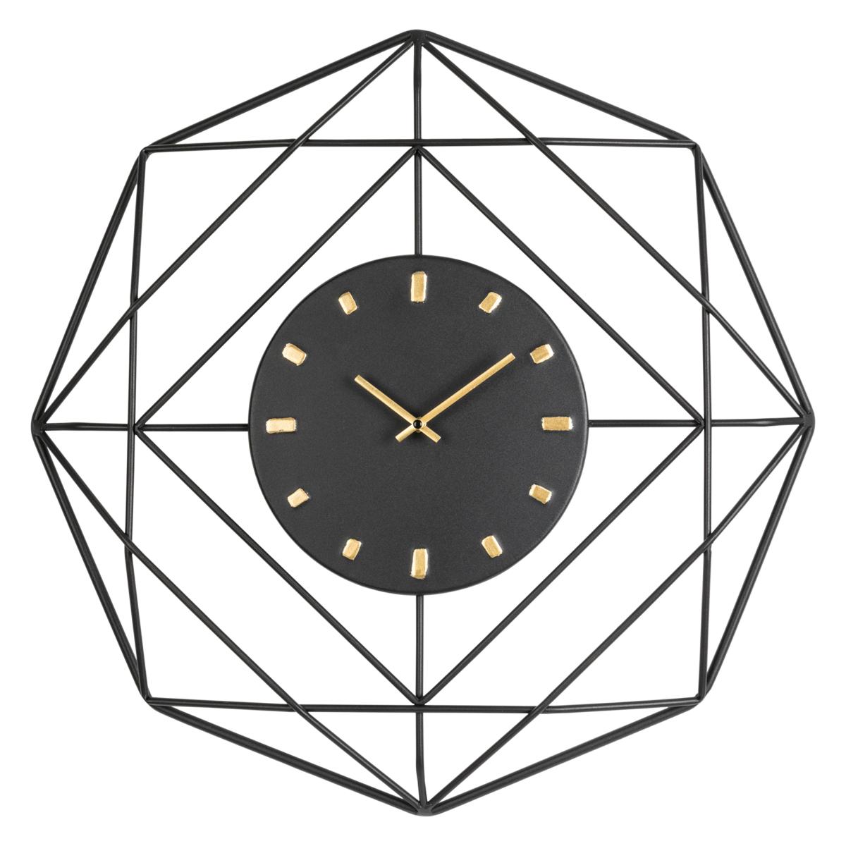 Glitzhome 24" Modern Metal Black and Golden Wall Clock 20592323 HSN