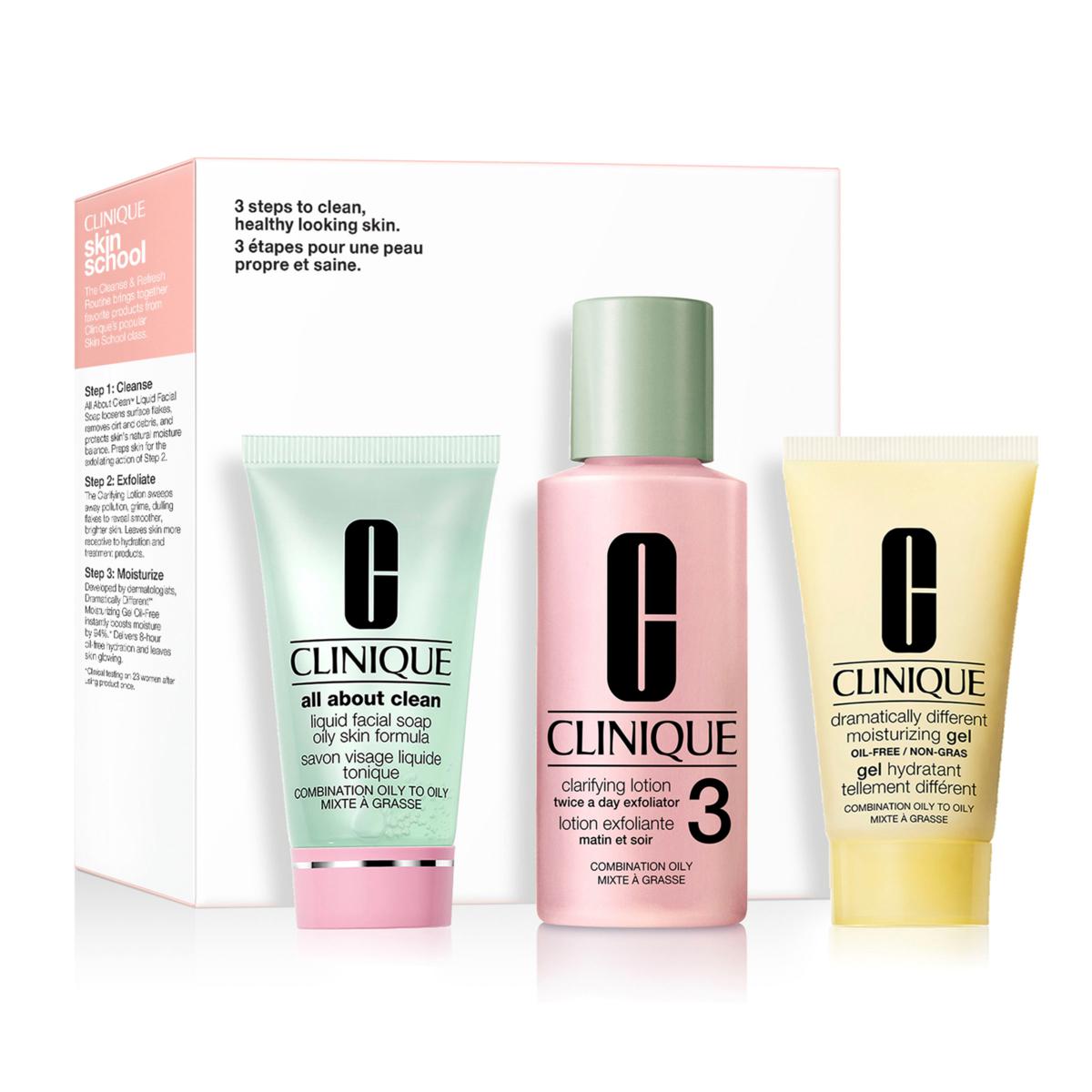 Clinique Skin School Supplies Cleanser Refresher Set For Oily Skin