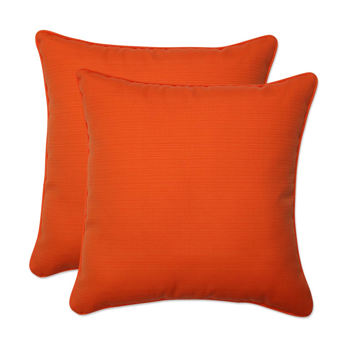 Pillow Perfect Outdoor Sundeck Throw Pillow Set Orange 20636908 HSN