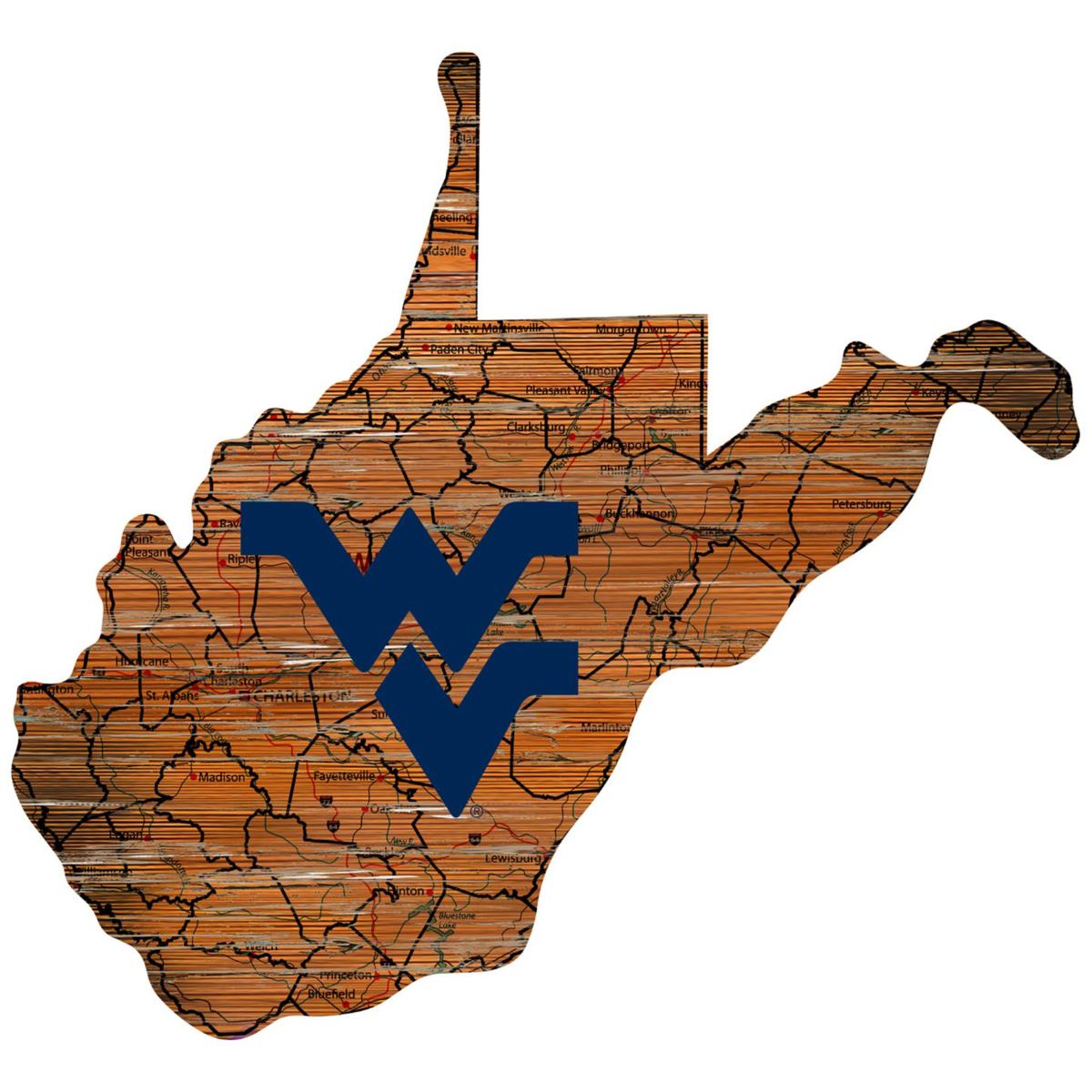 Officially Licensed NCAA University of West Virginia State Sign w/Logo 20672407 HSN