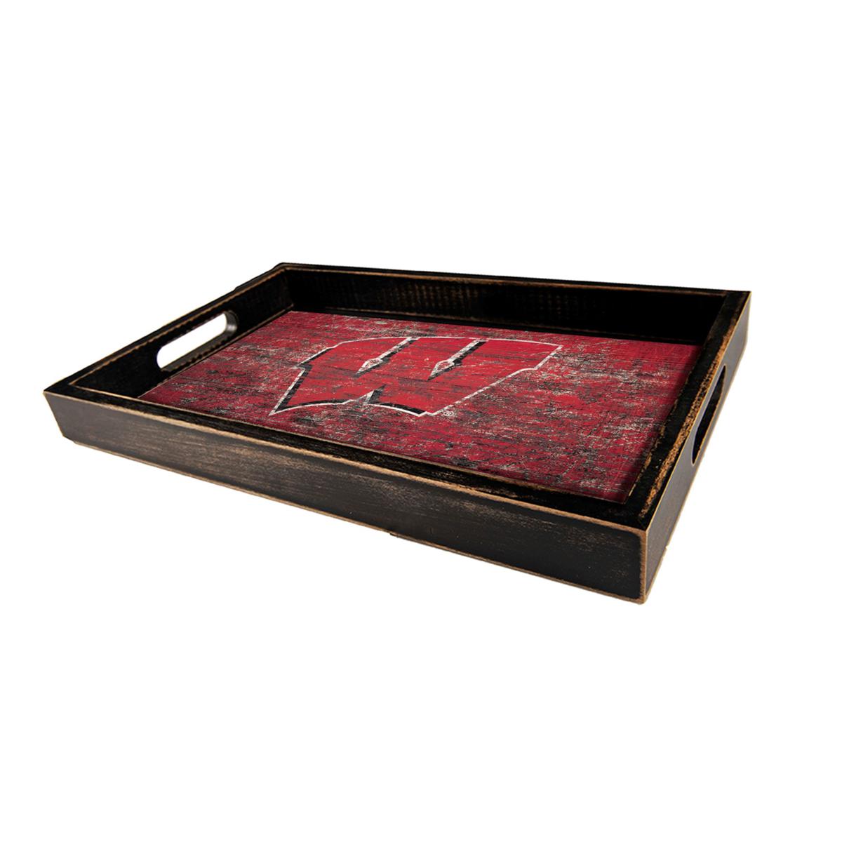 Officially Licensed NCAA Distressed Wood Tray 10088193 HSN