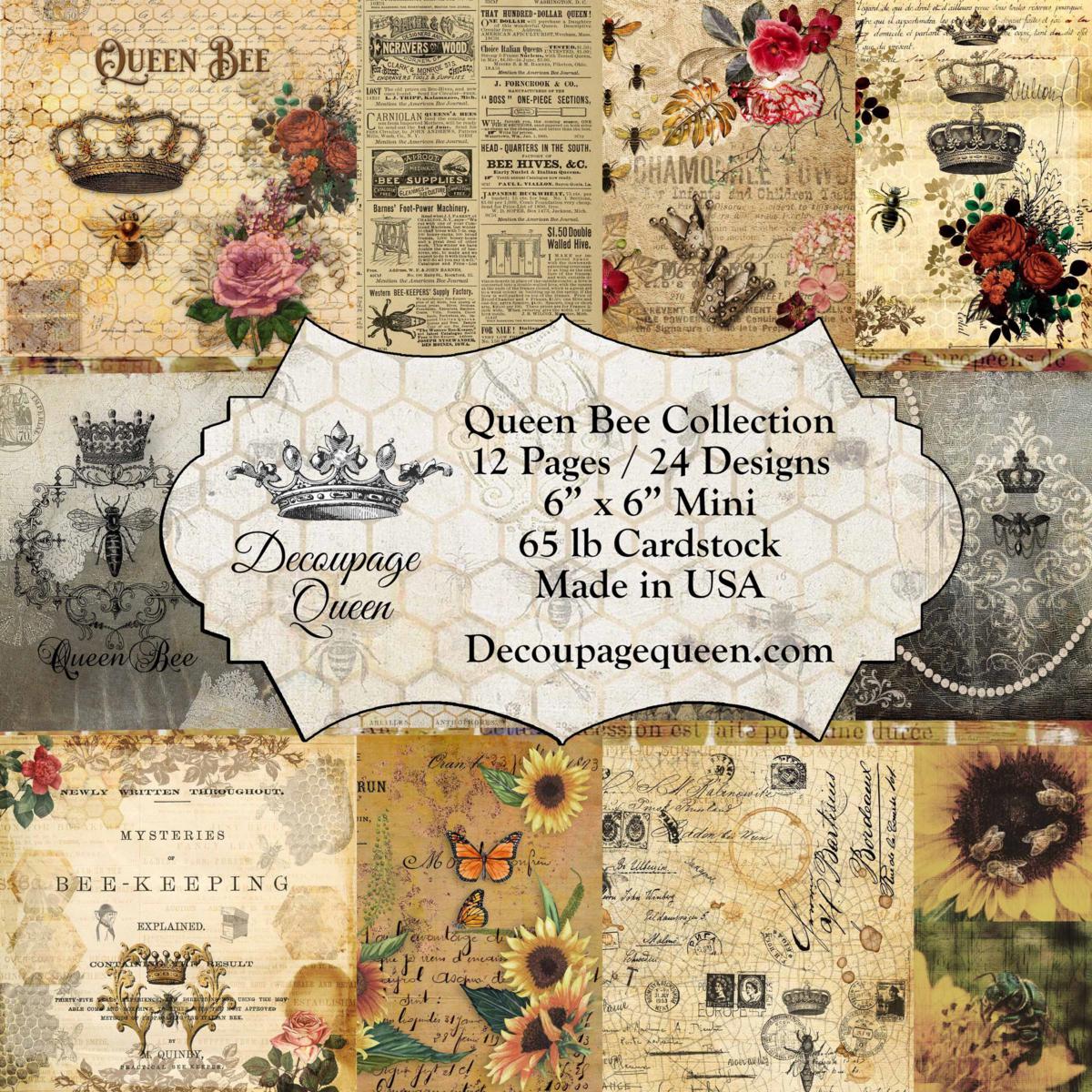 Decoupage Queen Queen Bee Collection Scrapbook Set 6" x 6" 20702834