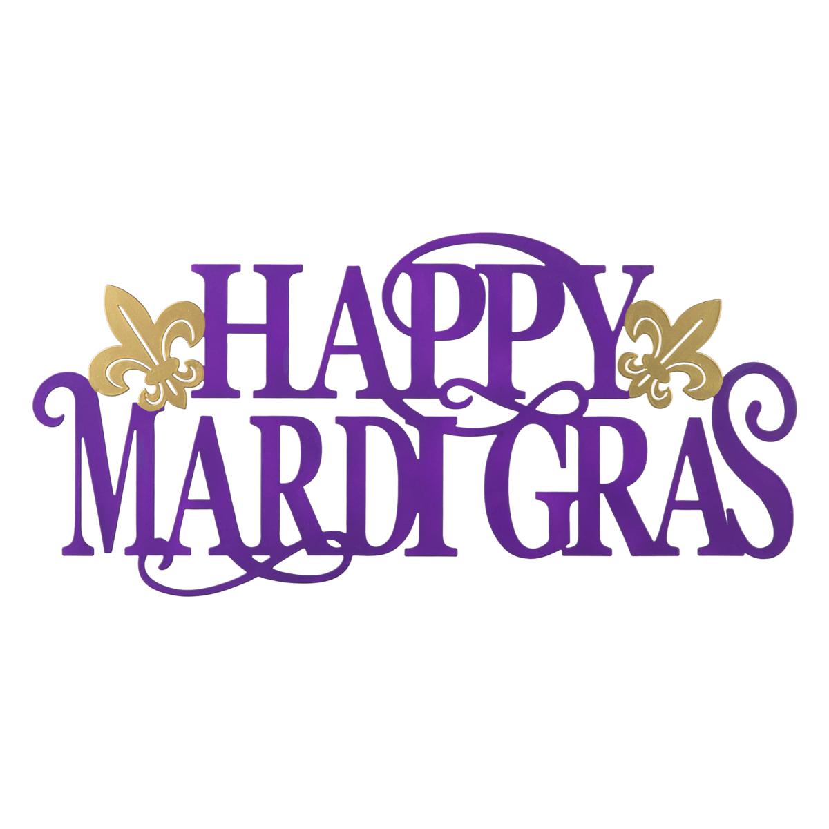 Glitzhome 24in L Metal HAPPY MARDI GRAS Wall Decor 20825137 HSN