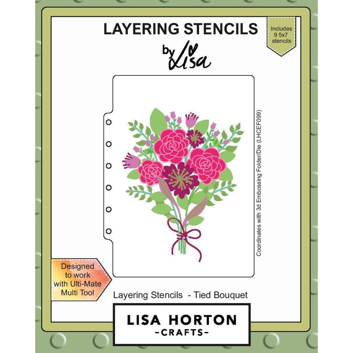 Lisa Horton That Craft Place Lisa Horton Layering Stencil Tied Bouquet 
