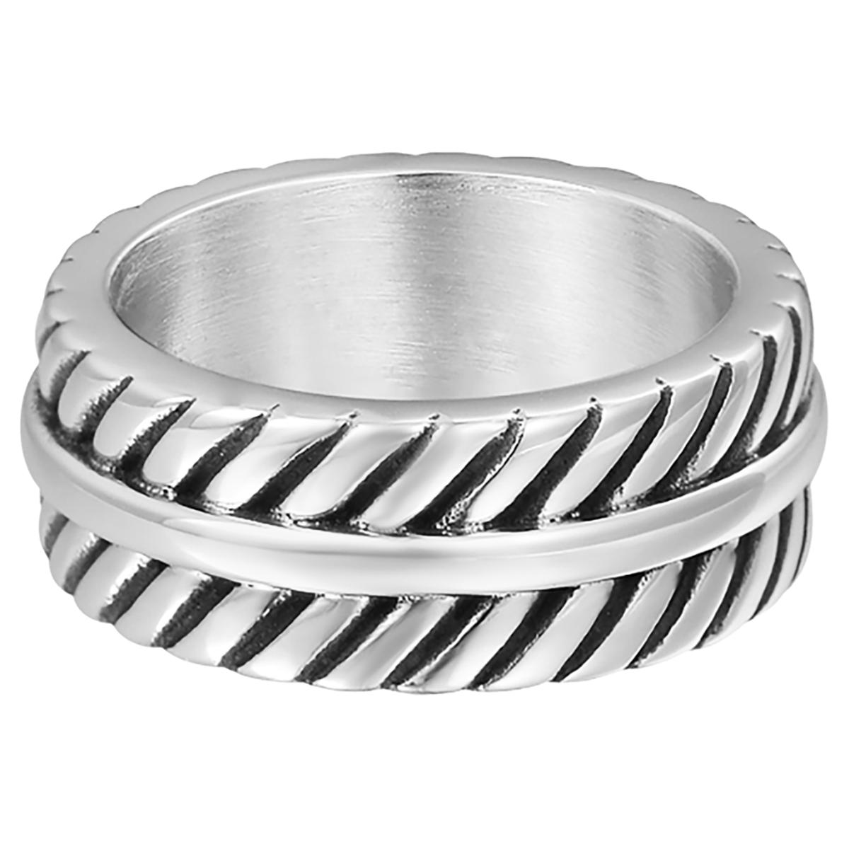 Van Heusen Men's Stainless Steel Rope Patterned Ring - 21806281 | HSN