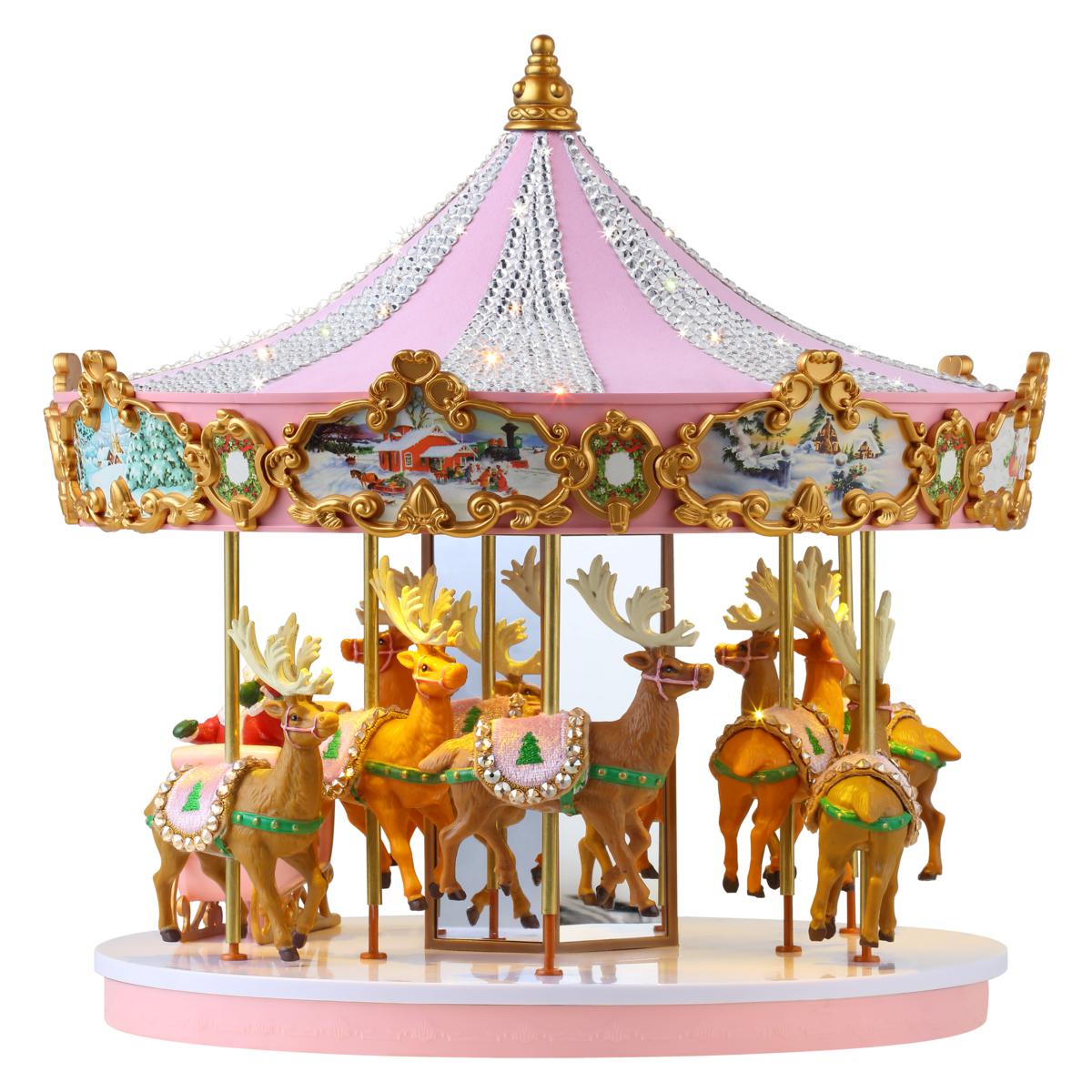 Free Shipping! Mr. Christmas 12" Animated Very Merry Carousel, Multicolor & Gold, One Size, 1 Count