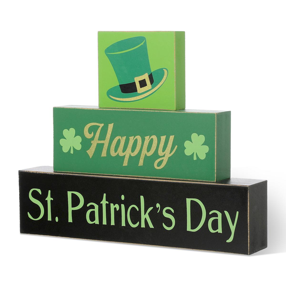 Wooden St. Patrick's Block Table Sign 23005406 HSN