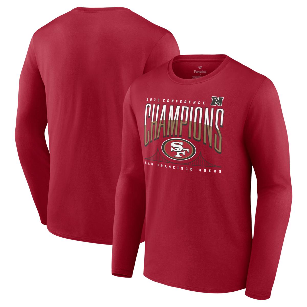 Men's Fanatics Scarlet San Francisco 49ers 2023 NFC Champions Hometown ...