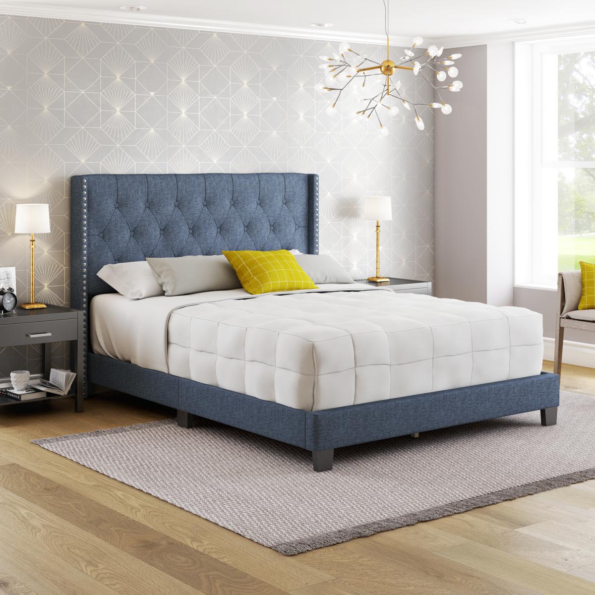 Boyd Sleep Mia Upholstered Linen Platform Bed Frame, Queen - 23225362 | HSN