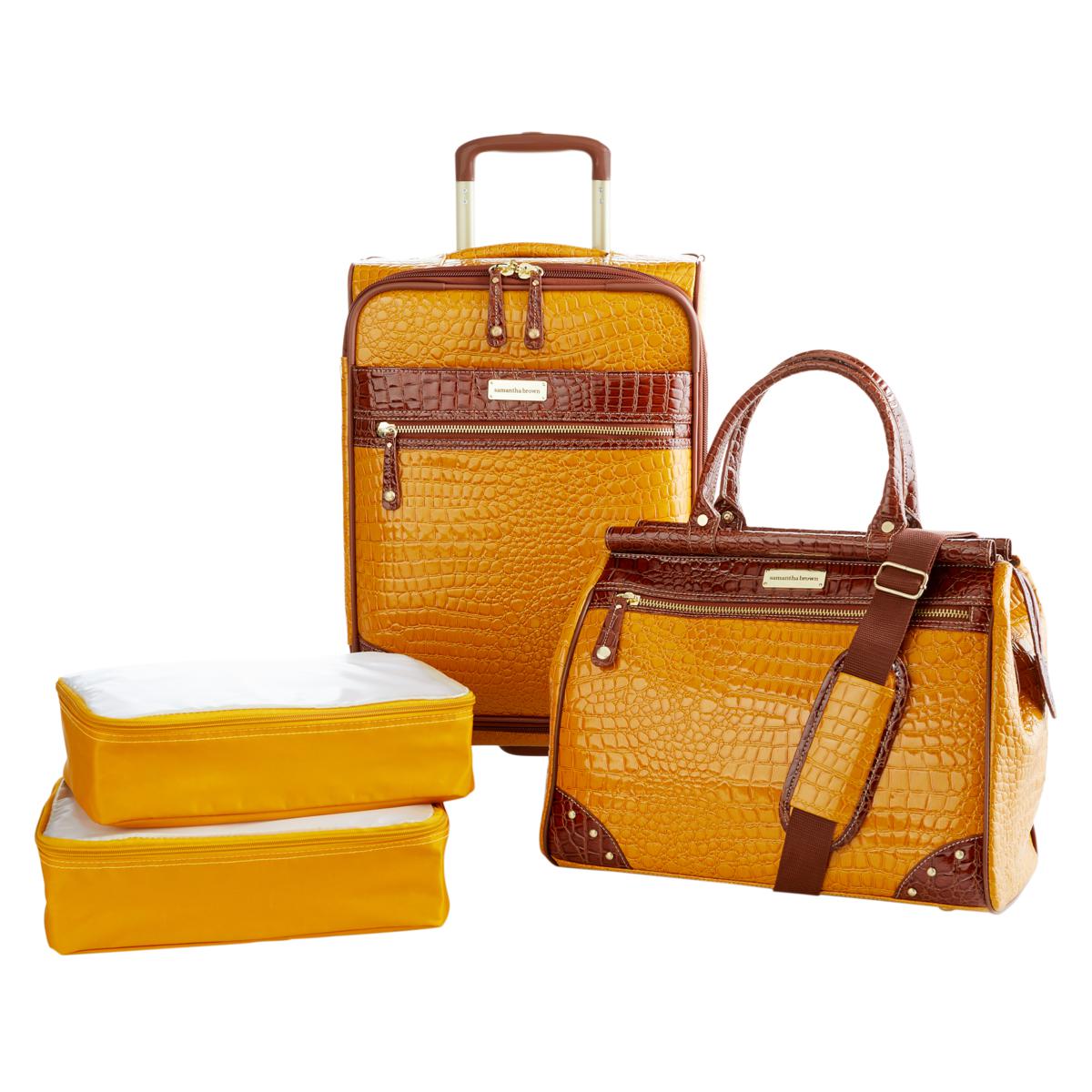 samantha brown yellow luggage