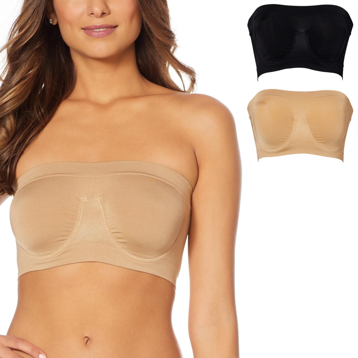 Rhonda Shear 2 Pack Seamless Underwire Bandeau Bra 8981891 Hsn 