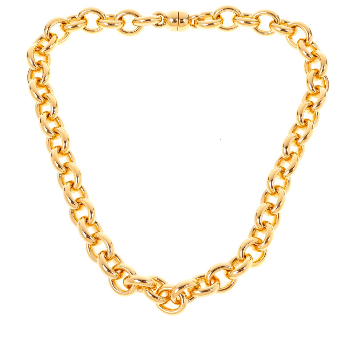 Soave Oro 14K Gold Electroform Polished Rolo Chain Necklace 9658786 HSN