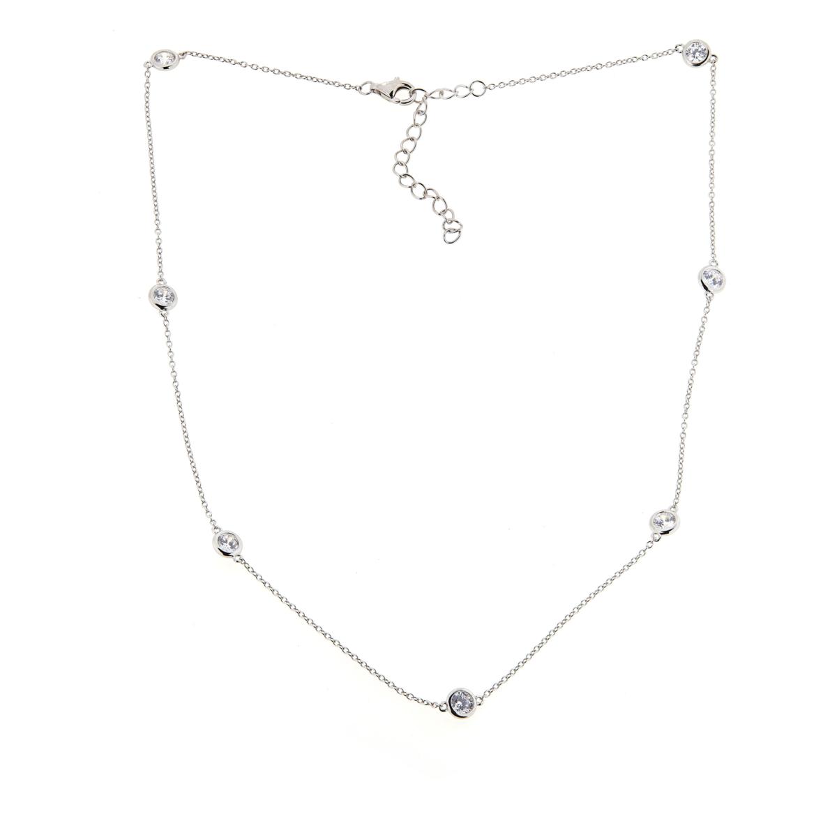Absolute™ Cubic Zirconia BezelSet Station Necklace 10084843 HSN