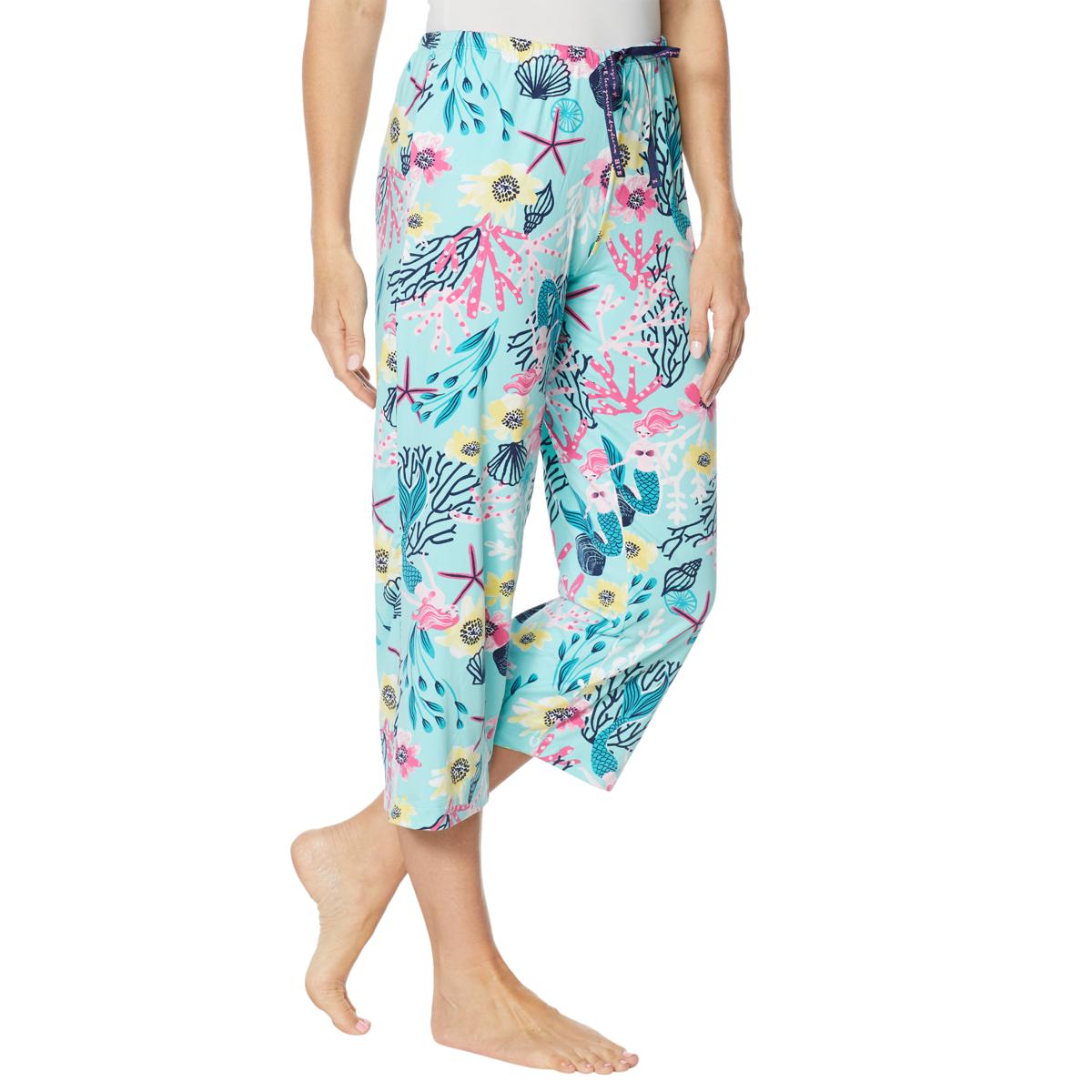 HUE Printed Classic Pajama Capri Pant - 9850080 | HSN